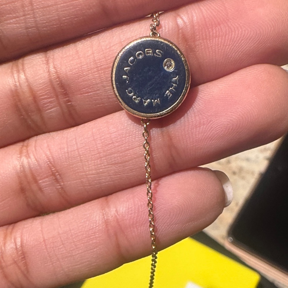 Marc Jacobs Navy Blue and Gold Chain Bracelet